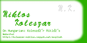miklos koleszar business card